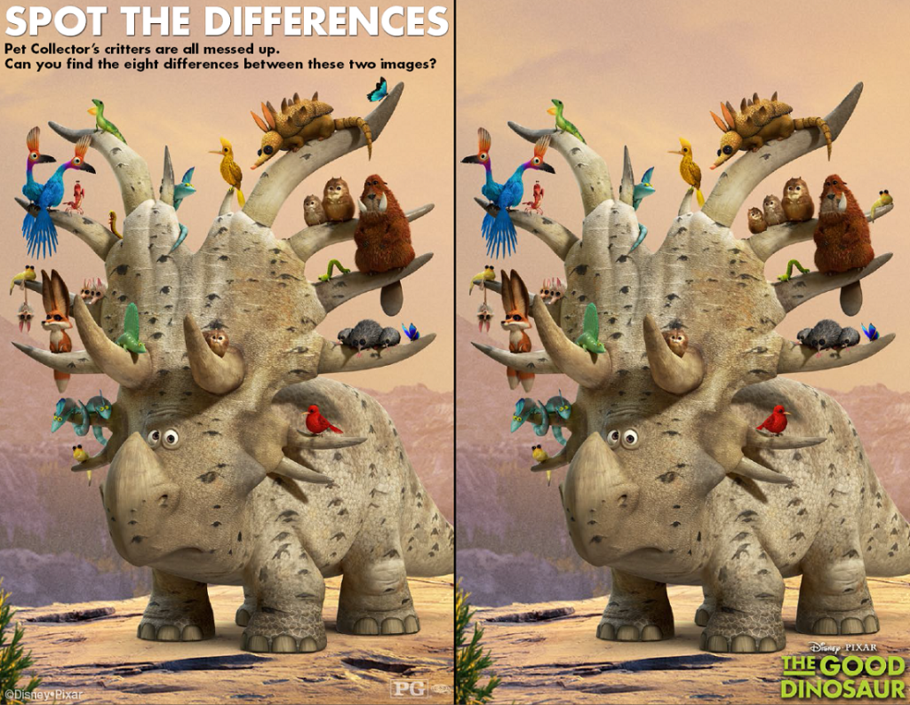 The Good Dinosaur Spot the Difference