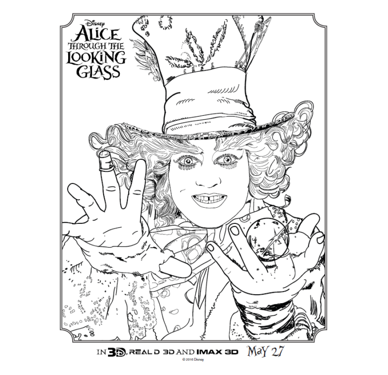 Alice Through The Looking Glass Activity and Coloring Sheets