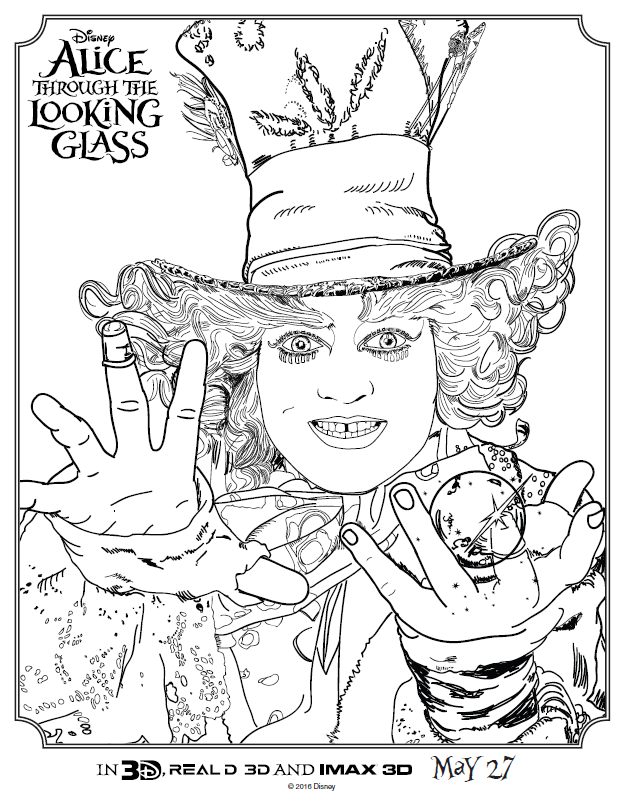 Alice Through The Looking Glass Coloring Sheets