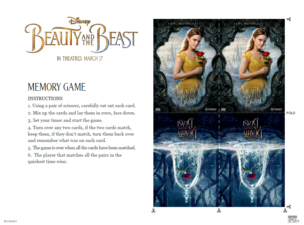 Beauty and the Beast Memory Game