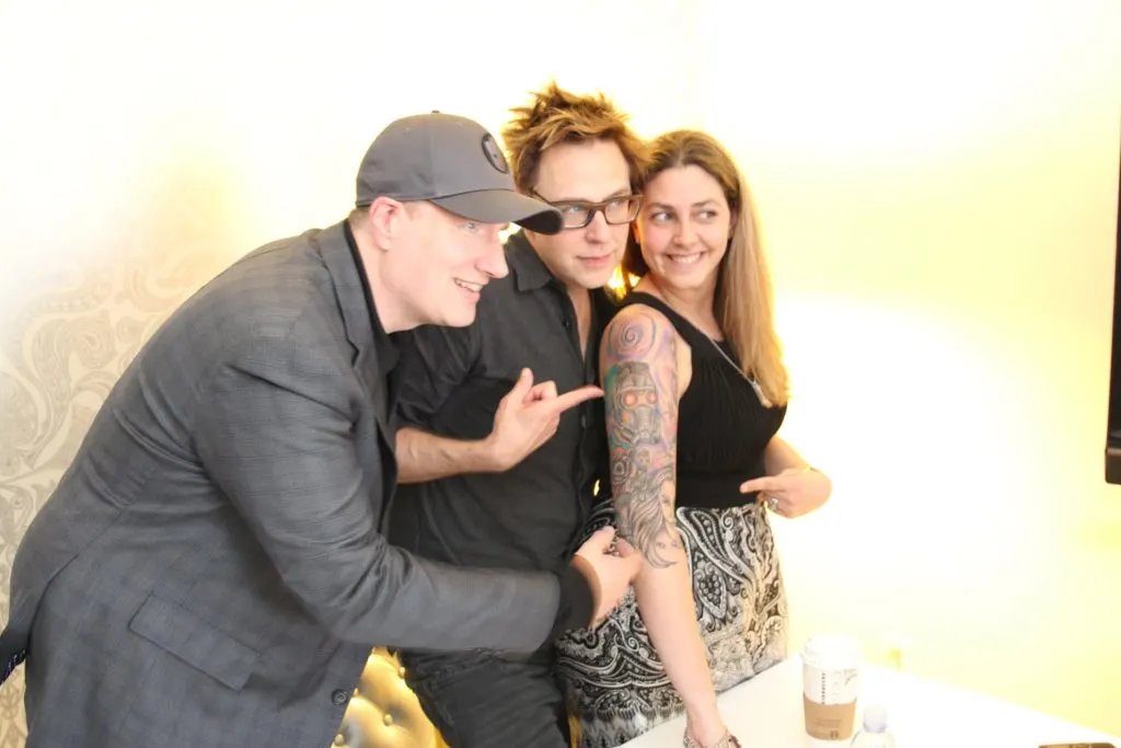 Mama Smith with Marvel's Kevin Feige and James Gunn MamaSmiths.com