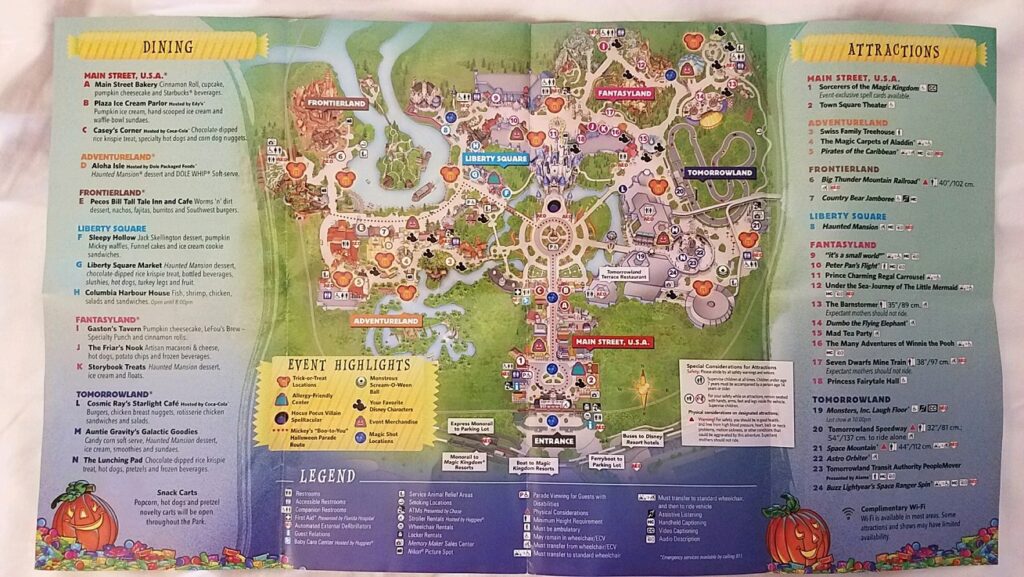 2017 Mickey's Not So Scary Halloween Party Map