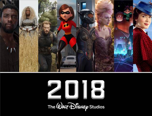 2018 walt disney studios slate