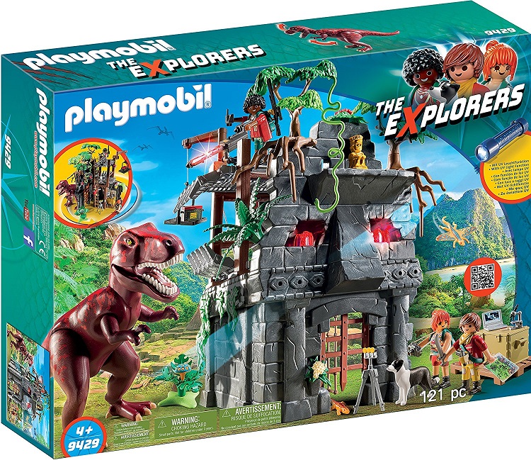 playmobil hidden temple t-rex playset