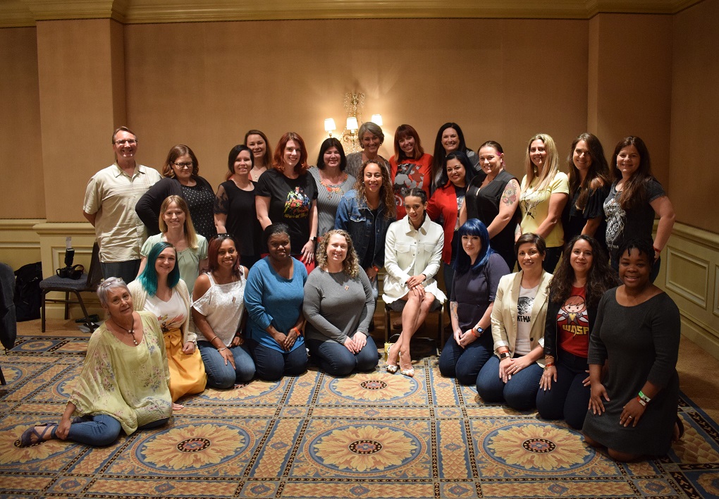 Hannah John-Kamen Ant-Man and The Wasp blogger group photo