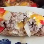 Easy Keto Approved Philly Cheesesteak Meatloaf Recipe | #Keto #LowCarb