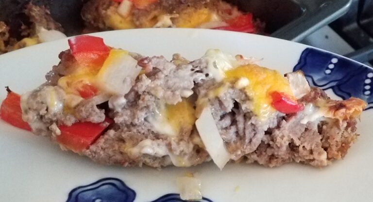Easy Keto Approved Philly Cheesesteak Meatloaf Recipe | #Keto #LowCarb