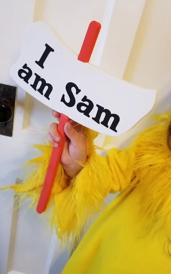 Dr. Suess Sam I Am Halloween Costume Sign