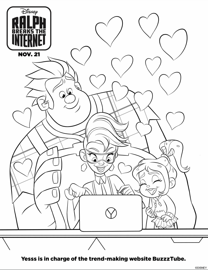 Ralph Breaks The Internet Yessss Coloring Page