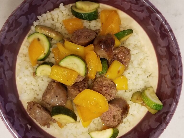 Super Easy Keto Stir Fry Grilled Sausage & Veggies Recipe