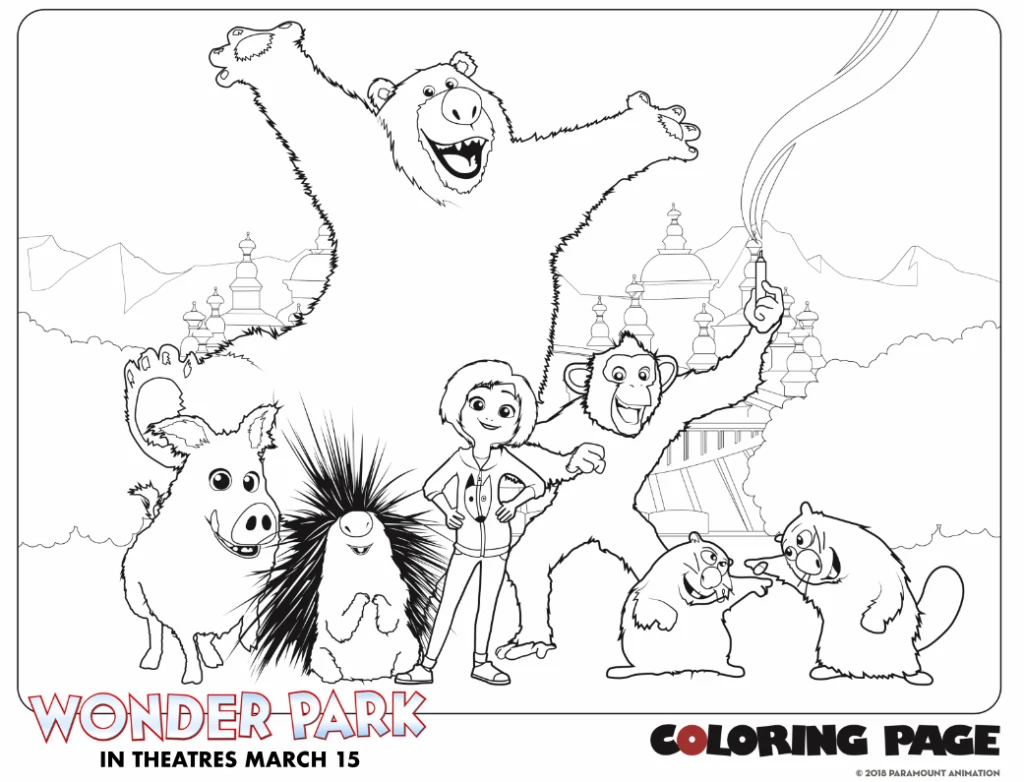Wonder Park Coloring Page Group