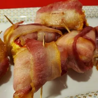 keto bacon wrapped stuffed peppers appetizer