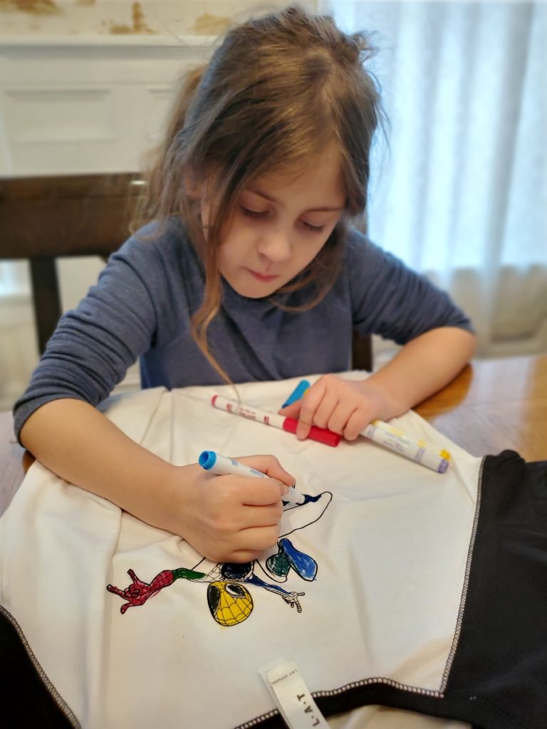 spider-man tshirt coloring activity