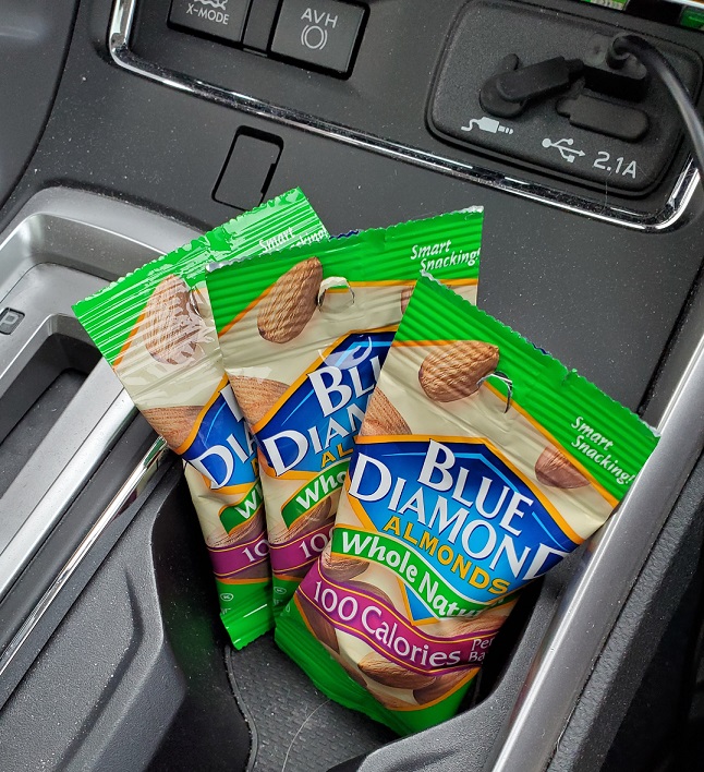 Blue Diamond Whole Natural Almonds in car