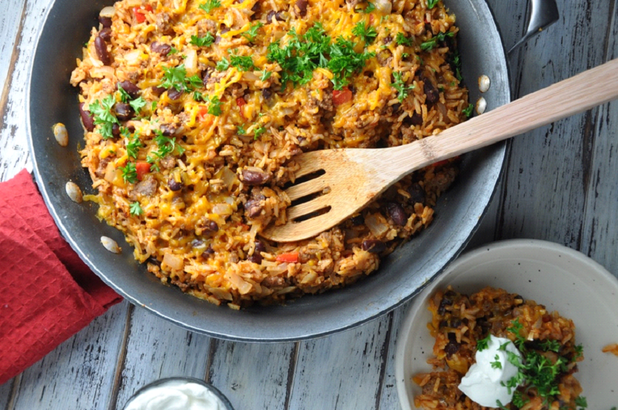 cheesy beef skillet