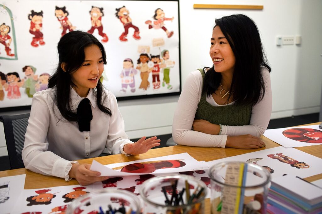 Rosalie Chiang and Turning Red Director Domee Shi