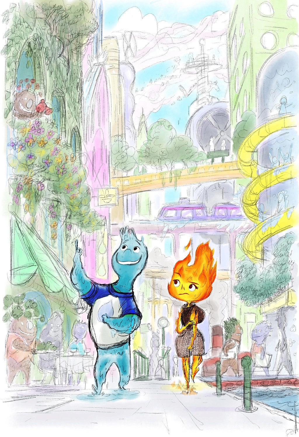 Pixar's Elemental first look concept art