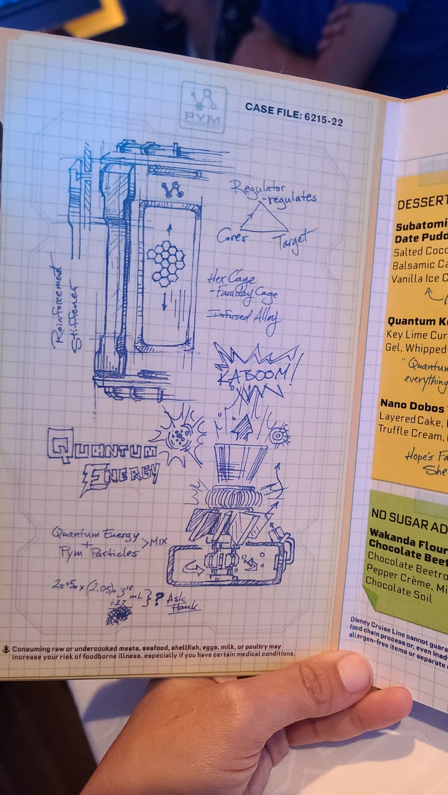 Worlds Of Marvel Disney Wish Menu