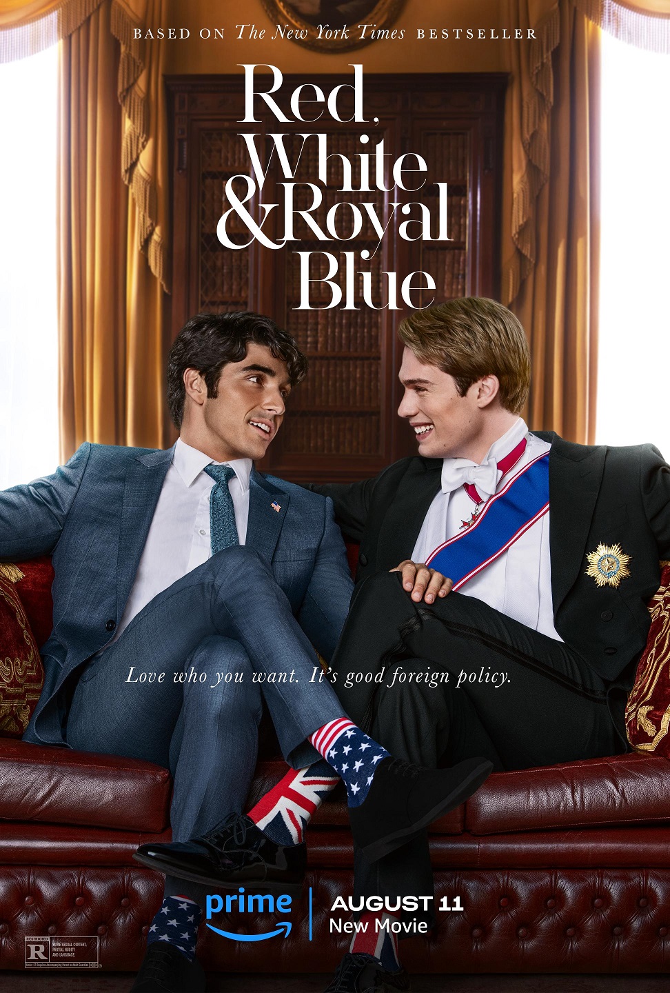 red, white, & royal blue movie poster